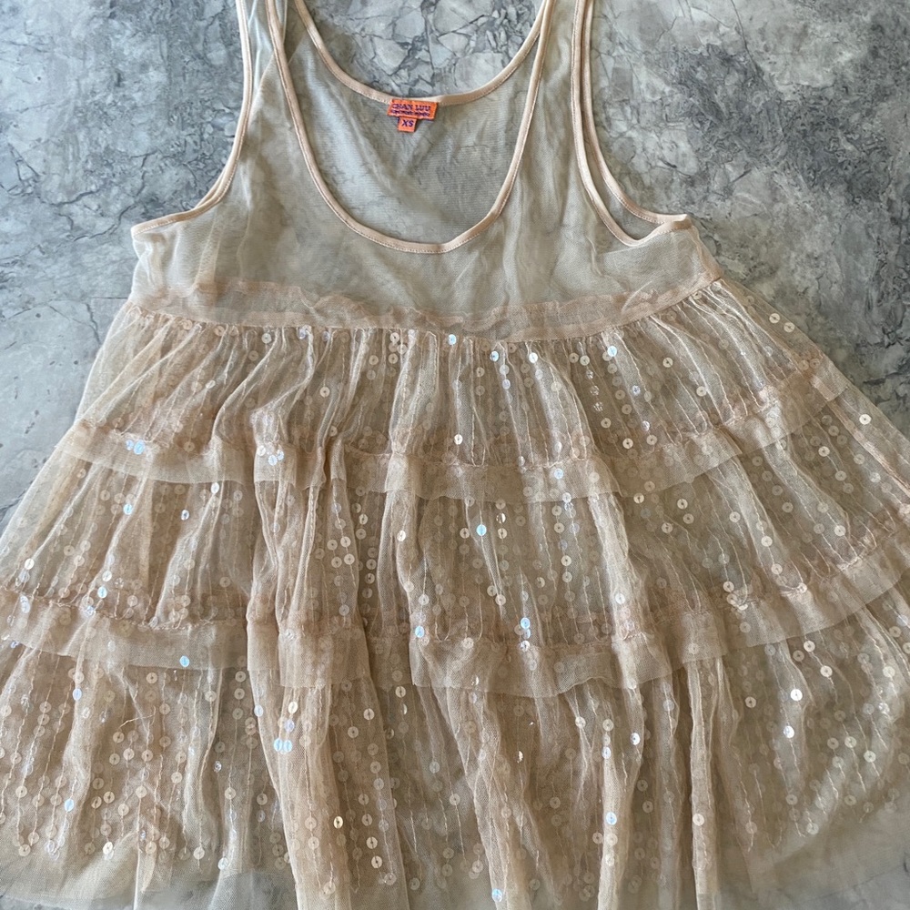 Chan Luu hand-sequenced baby doll tank